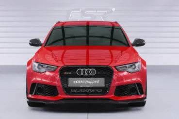 CSR Frontspoiler | Cup-Spoilerlippe mit ABE für Audi RS6 C7 CSL855-C Carbon Look Hochglanz (keine Lackierung erforderlich)