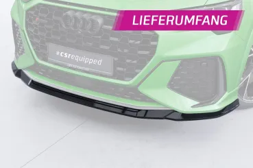 CSR Frontspoiler | Cup-Spoilerlippe mit ABE für Audi RSQ3 (F3) CSL838-C Carbon Look Hochglanz (keine Lackierung erforderlich)