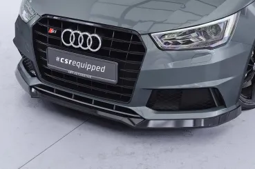 CSR Frontspoiler | Cup-Spoilerlippe mit ABE für Audi S1 8X CSL819-S strukturiert schwarz matt (keine Lackierung erforderlich)