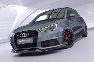 CSR Frontspoiler | Cup-Spoilerlippe mit ABE für Audi S1 8X CSL819-C Carbon Look Hochglanz (keine Lackierung erforderlich)