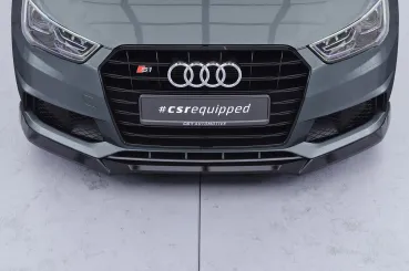 CSR Frontspoiler | Cup-Spoilerlippe mit ABE für Audi S1 8X CSL819-C Carbon Look Hochglanz (keine Lackierung erforderlich)