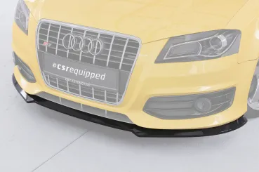 CSR Frontspoiler | Cup-Spoilerlippe mit ABE für Audi S3 (8P/8PA) CSL890-C Carbon Look Hochglanz (keine Lackierung erforderlich)