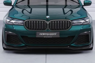 CSR Frontspoiler | Cup-Spoilerlippe mit ABE für BMW 5er G30/G31 M-Paket LCI CSL646-C Carbon Look Hochglanz (keine Lackierung erforderlich)