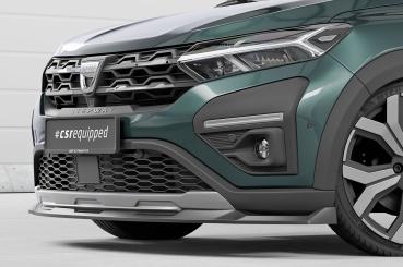 Frontspoiler | Cup-Spoilerlippe mit ABE für Dacia Sandero Stepway CSL654-S strukturiert schwarz matt (keine Lackierung erforderlich)