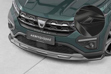 CSR Frontspoiler | Cup-Spoilerlippe mit ABE für Dacia Sandero Stepway CSL654-G Glossy schwarz Hochglanz (keine Lackierung erforderlich)