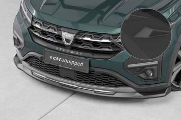 Frontspoiler | Cup-Spoilerlippe mit ABE für Dacia Sandero Stepway CSL654-S strukturiert schwarz matt (keine Lackierung erforderlich)