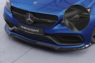 CSR Frontspoiler | Cup-Spoilerlippe mit ABE für Mercedes-Benz C-Klasse 205 C63 AMG CSL201-G Glossy schwarz Hochglanz (keine Lackierung erforderlich)