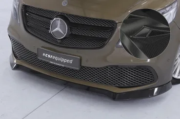 CSR Frontspoiler | Cup-Spoilerlippe mit ABE für Mercedes-Benz V-Klasse 447 / EQV CSL880-C Carbon Look Hochglanz (keine Lackierung erforderlich)