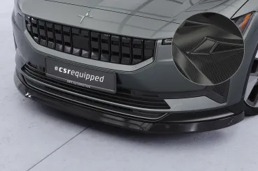 CSR Frontspoiler | Cup-Spoilerlippe mit ABE für Polestar 2 CSL822-C Carbon Look Hochglanz (keine Lackierung erforderlich)