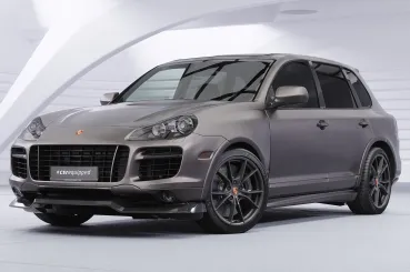CSR Frontspoiler | Cup-Spoilerlippe mit ABE für Porsche Cayenne (Typ 9PA) CSL849-C Carbon Look Hochglanz (keine Lackierung erforderlich)