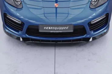 CSR Frontspoiler | Cup-Spoilerlippe mit ABE für Porsche Panamera 1 GTS/Turbo CSL371-C Carbon Look Hochglanz (keine Lackierung erforderlich)