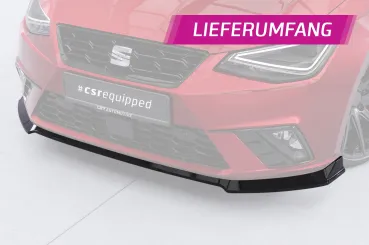 CSR Frontspoiler | Cup-Spoilerlippe mit ABE für Seat Ibiza 5 (6F) CSL918-G Glossy schwarz Hochglanz (keine Lackierung erforderlich)