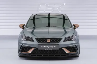 CSR Frontspoiler | Cup-Spoilerlippe mit ABE für Seat Leon 3 (Typ 5F) Cupra R  CSL885-G Glossy schwarz Hochglanz (keine Lackierung erforderlich)