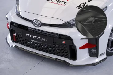 CSR Frontspoiler | Cup-Spoilerlippe mit ABE für Toyota GR Yaris (XP21) CSL535-C Carbon Look Hochglanz (keine Lackierung erforderlich)