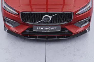 CSR Frontspoiler | Cup-Spoilerlippe mit ABE für Volvo S60 (3. Gen) / V60 (2. Gen) CSL830-C Carbon Look Hochglanz (keine Lackierung erforderlich)