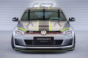CSR Frontspoiler | Cup-Spoilerlippe mit ABE für VW Golf 7 GTI / GTD CSL338-C Carbon Look Hochglanz (keine Lackierung erforderlich)