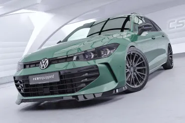 CSR Frontspoiler | Cup-Spoilerlippe mit ABE für VW Passat B9 Variant CSL921-C Carbon Look Hochglanz (keine Lackierung erforderlich)