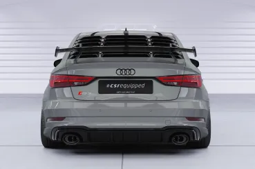 CSR Heckscheibenblende mit ABE für Audi A3 / S3 / RS3 (8V) Limousine HSB139-S Strukturiert schwarz matt (keine Lackierung erforderlich)