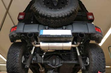 Fox passend für Jeep Wrangler III - JK Endschalldämpfer quer Ausgang rechts/links - 1x100 Typ 25 rechts/links schwarz matt keramikbeschichtet JE032005-293B