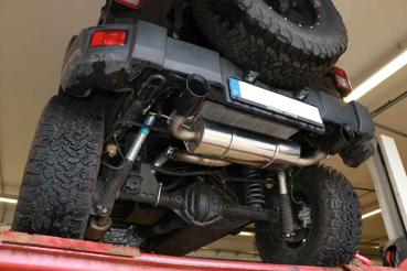 Fox passend für Jeep Wrangler III - JK Endschalldämpfer quer Ausgang rechts/links - 1x100 Typ 25 rechts/links schwarz matt keramikbeschichtet JE032005-293B