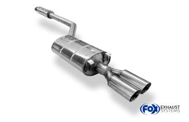 Fox passend für Porsche 944 Halbanlage bestehend aus End- und Vorschalldämpfer - Endrohr 2x80 Typ 25 PO050001-290-HA