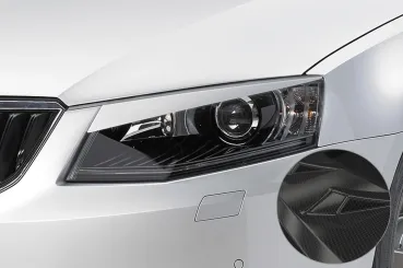 CSR Scheinwerferblenden Carbon Look für Skoda Octavia 3 Typ 5E SB197-C Carbon Look Hochglanz (keine Lackierung erforderlich)