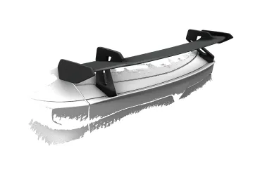 CSR Schwanenhals Heckflügel mit ABE für Cupra Tavascan SHF078-D01-C Carbon Look Hochglanz (keine Lackierung erforderlich)