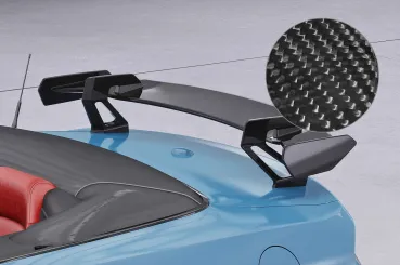 CSR Schwanenhals Heckflügel mit ABE für Ford Mustang MK6 Cabrio SHF047-D01-C Carbon Look Hochglanz (keine Lackierung erforderlich)