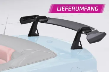 CSR Schwanenhals Heckflügel mit ABE für Ford Mustang MK6 Cabrio SHF047-D02-C Carbon Look Hochglanz (keine Lackierung erforderlich)