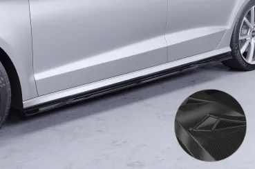 CSR Seitenschweller mit ABE für Audi A3 8V Limo SS588-C Carbon Look Hochglanz (keine Lackierung erforderlich)