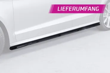 CSR Seitenschweller mit ABE für Audi A3 8V Limo SS588-C Carbon Look Hochglanz (keine Lackierung erforderlich)