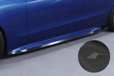 CSR Seitenschweller mit ABE für Mercedes Benz C-Klasse W206 / S206 SS554-S Strukturiert schwarz matt (keine Lackierung erforderlich)