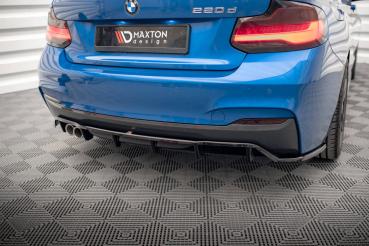 Maxton Design Mittlerer Cup Diffusor DTM Look Heck Ansatz für BMW 2 M-Paket F22 schwarz Hochglanz