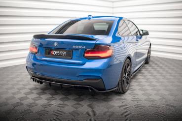 Maxton Design Mittlerer Cup Diffusor DTM Look Heck Ansatz für BMW 2 M-Paket F22 schwarz Hochglanz