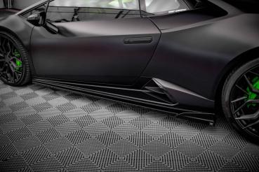 Maxton Design Seitenschweller Ansatz für Lamborghini Huracan EVO schwarz Hochglanz