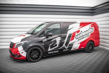 Maxton Design Seitenschweller Ansatz für Mercedes-Benz Vito Extra Long W447 schwarz Hochglanz