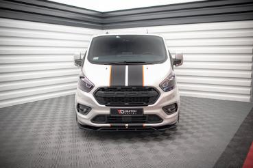 Maxton Design Front Ansatz für Ford Transit Custom ST-Line Mk1 Facelift schwarz Hochglanz