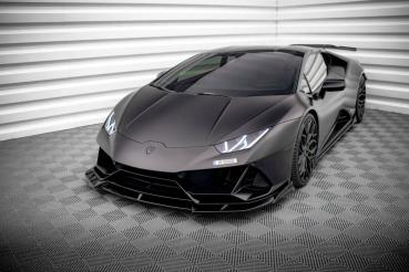 Maxton Design Front Ansatz für Lamborghini Huracan EVO AWD schwarz Hochglanz