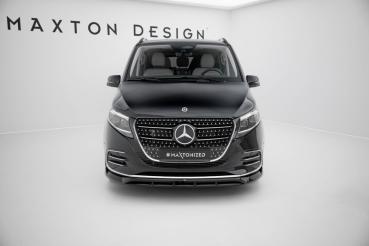 Maxton Design Front Ansatz für Mercedes-Benz V AMG-Line W447 Facelift 2 schwarz Hochglanz