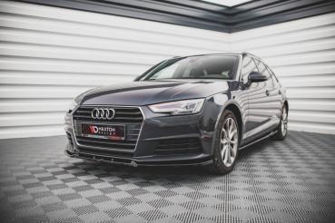 Maxton Design Front Ansatz V.1 für Audi A4 B9 schwarz Hochglanz