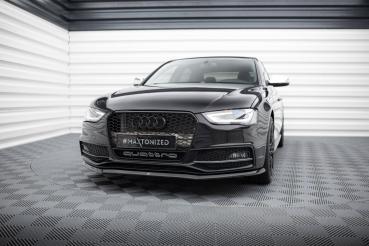 Maxton Design Front Ansatz V.1 für Audi A4 S-Line / S4 B8 Facelift schwarz Hochglanz