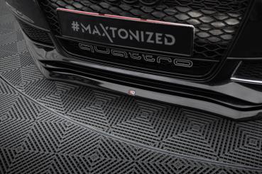 Maxton Design Front Ansatz V.1 für Audi A4 S-Line / S4 B8 Facelift schwarz Hochglanz