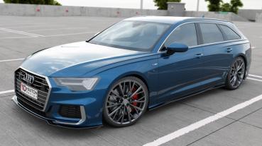Maxton Design Front Ansatz V.1 für Audi A6 S-Line / S6 C8 / C8 Facelift schwarz Hochglanz