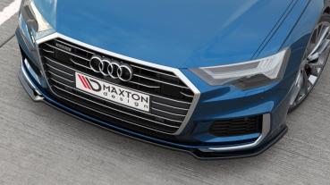 Maxton Design Front Ansatz V.1 für Audi A6 S-Line / S6 C8 / C8 Facelift schwarz Hochglanz
