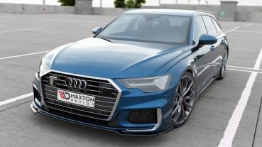 Maxton Design Front Ansatz V.1 für Audi A6 S-Line / S6 C8 / C8 Facelift schwarz Hochglanz