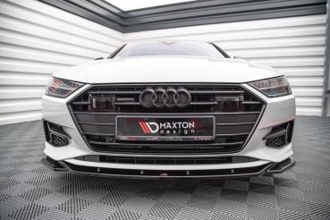 Maxton Design Front Ansatz V.1 für Audi A7 C8 schwarz Hochglanz