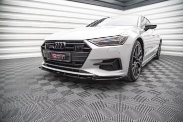 Maxton Design Front Ansatz V.1 für Audi A7 C8 schwarz Hochglanz