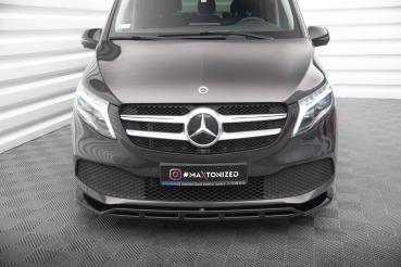 Maxton Design Front Ansatz V.2 für Mercedes-Benz V-Klasse W447 Facelift schwarz Hochglanz