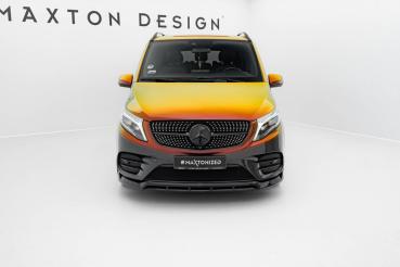 Maxton Design Front Ansatz V.6 für Mercedes-Benz V-Klasse AMG-Line W447 Facelift schwarz Hochglanz