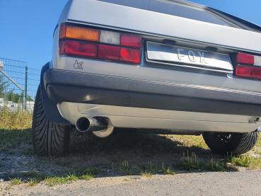 Fox passend für VW Golf I GTI Endschalldämpfer Ø63,5mm - 1x63,5 Typ 10 nach links führend VW050001-003
